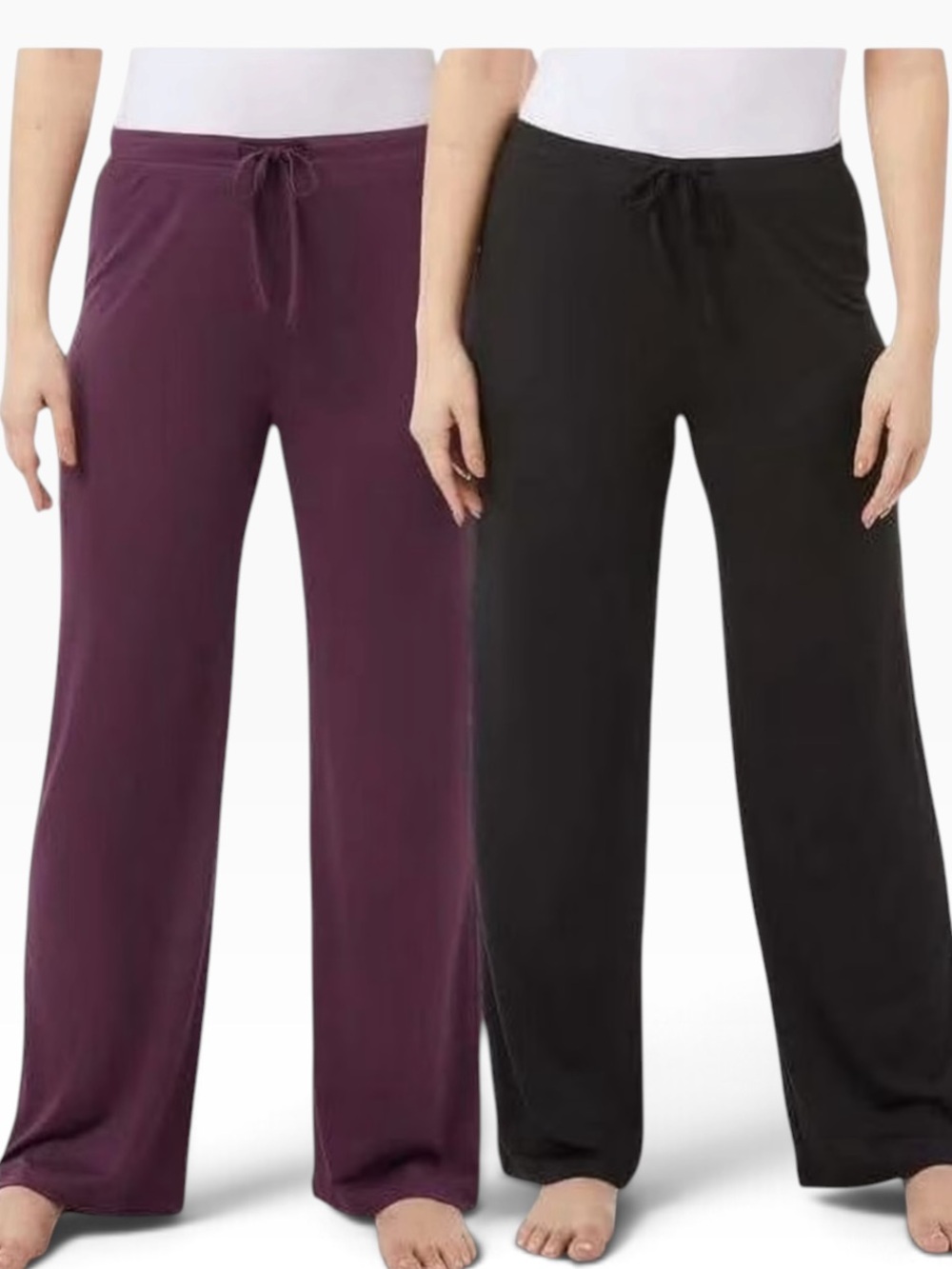 32 Degrees Cool Sleep Pants NWT | Large • 2‑Pack • Black & Plum Lounge Pants - Picture 2 of 6